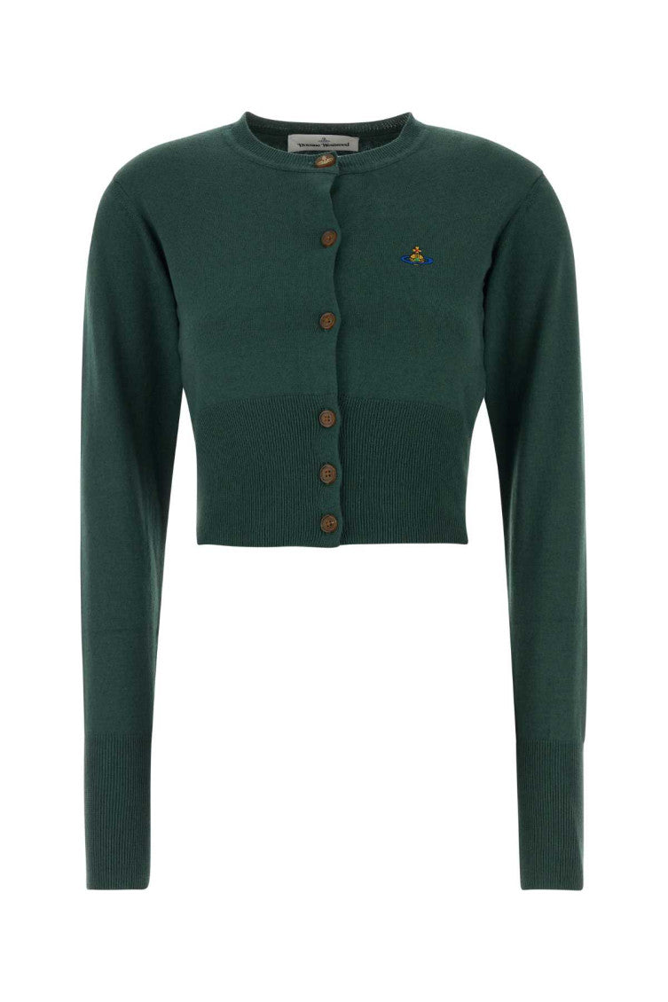 Green Round Neck Cardigan 1
