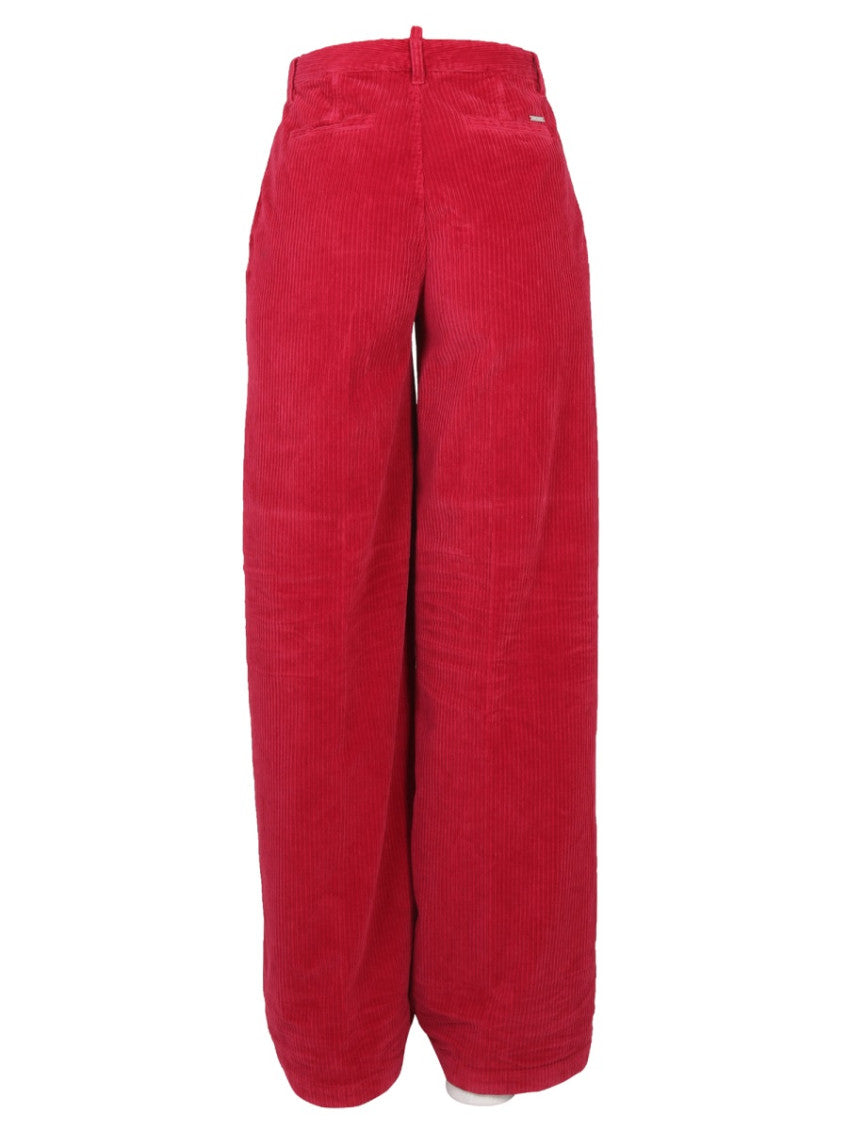 Fuchsia Straight Flat Front Pants 2