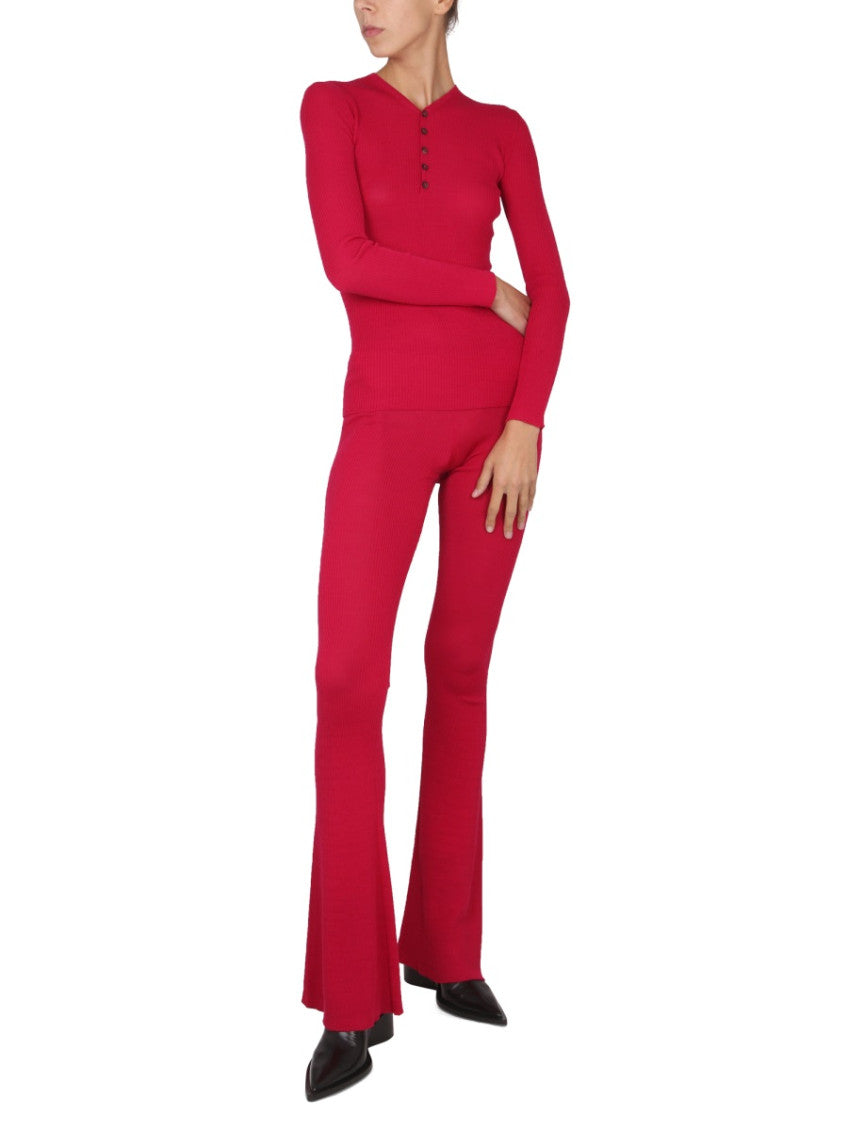 Fuchsia Flared Flat Front Pant 2