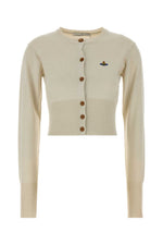 White Round Neck Cardigan 1