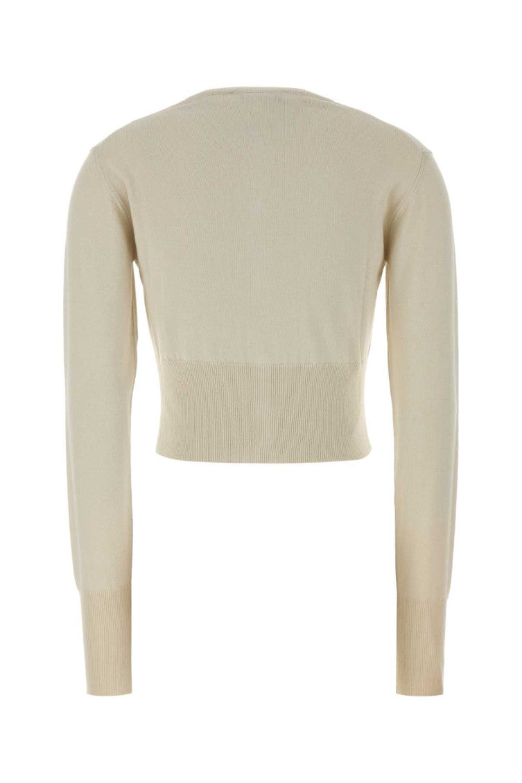 White Round Neck Cardigan 2