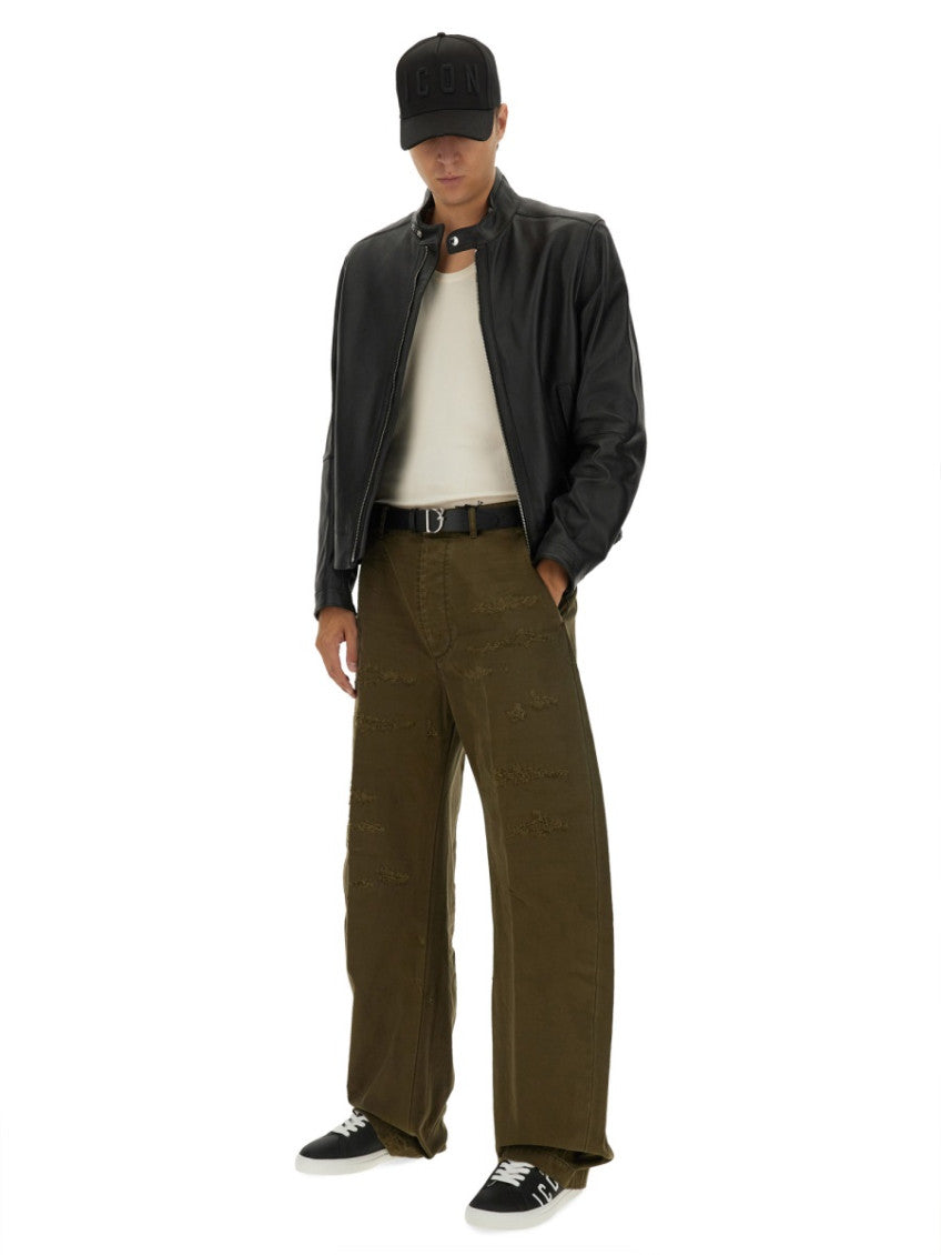 Olive Loose Chino Trousers 2