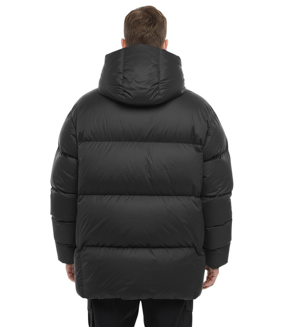 Black Quilted Hooded Jacket 2