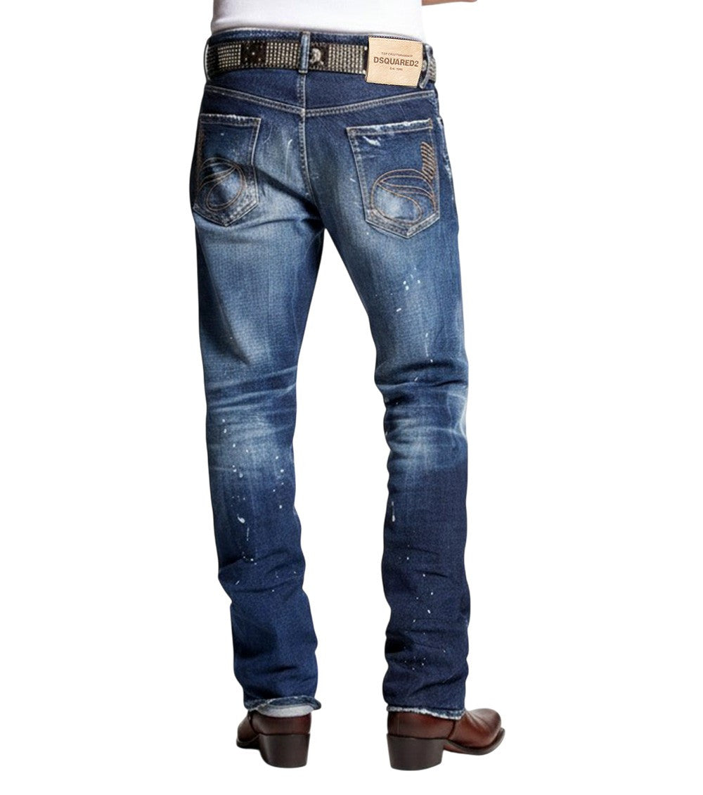 Blue Relaxed Mid Rise Jeans 2