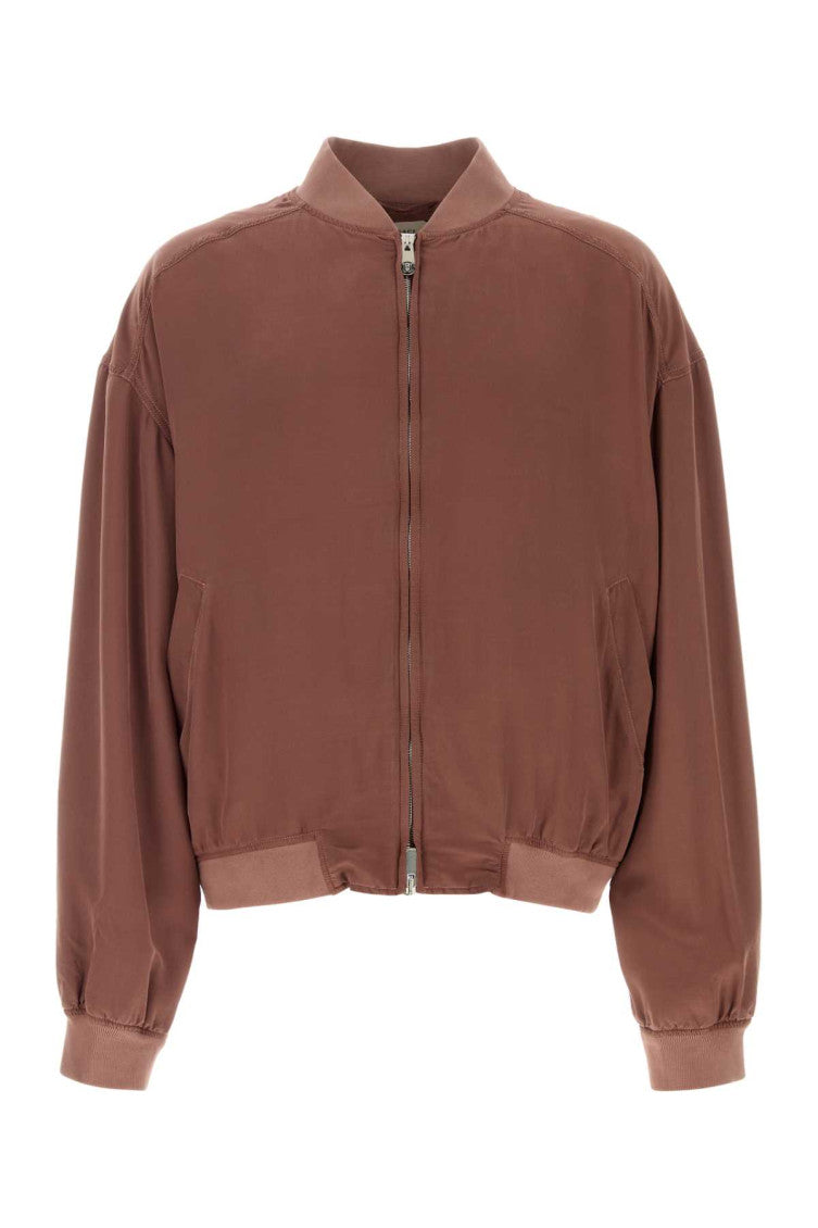 Brown Solid Bomber Jacket 1
