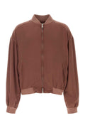 Brown Solid Bomber Jacket 1