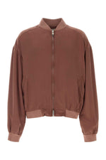 Brown Solid Bomber Jacket 1
