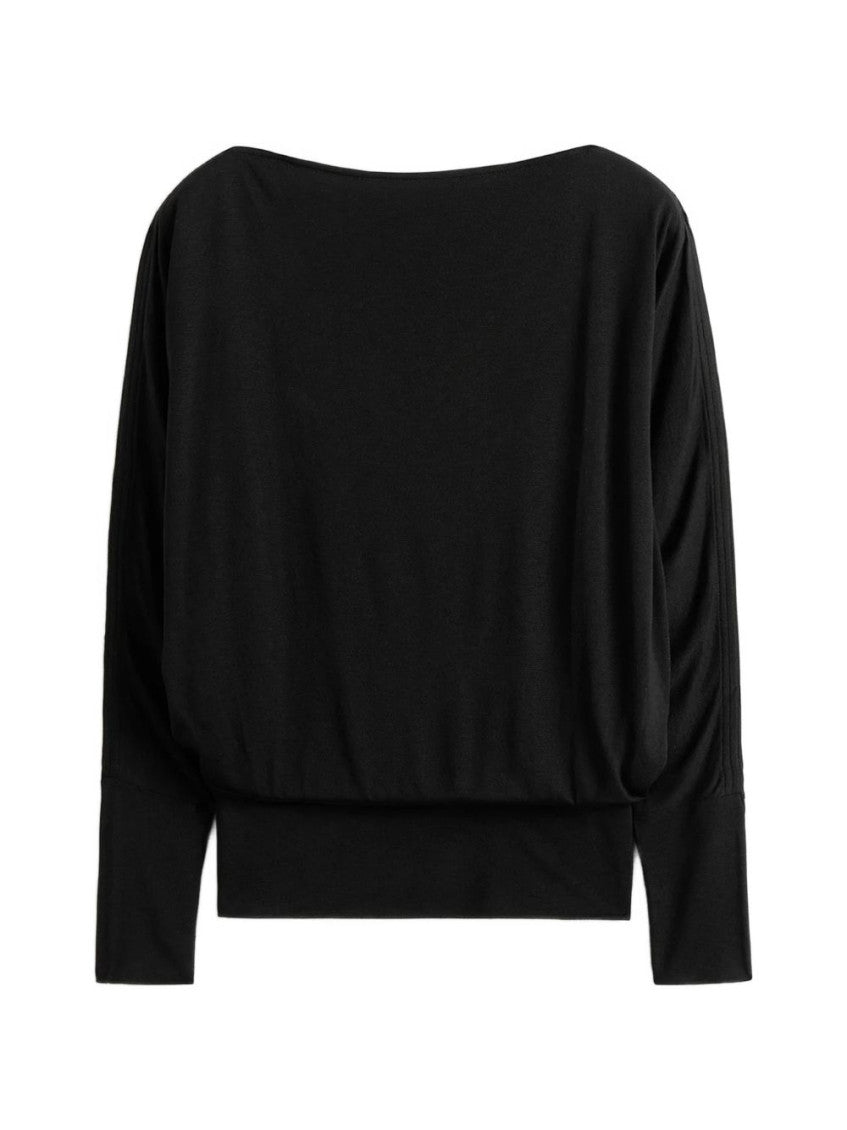Black Boat Neck Sweater 2