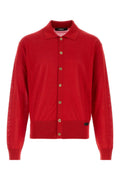 Red Shirt Collar Cardigan 1