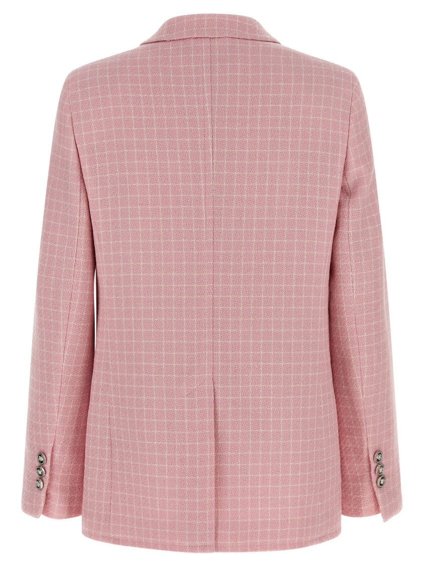 Pink Checks Peaked Lapel Blazer 2