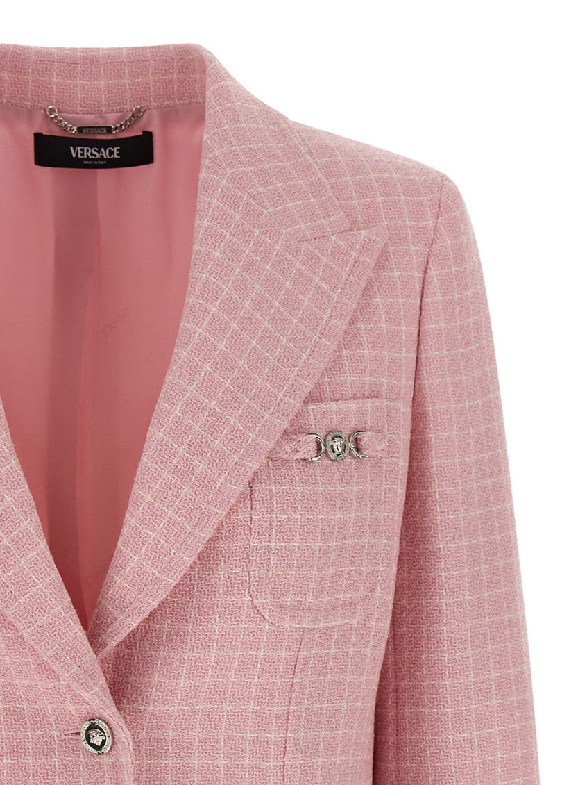 Pink Checks Peaked Lapel Blazer 3
