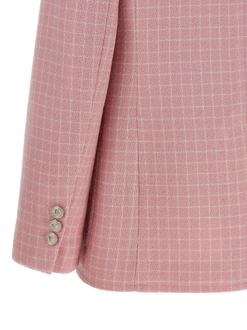 Pink Checks Peaked Lapel Blazer 4