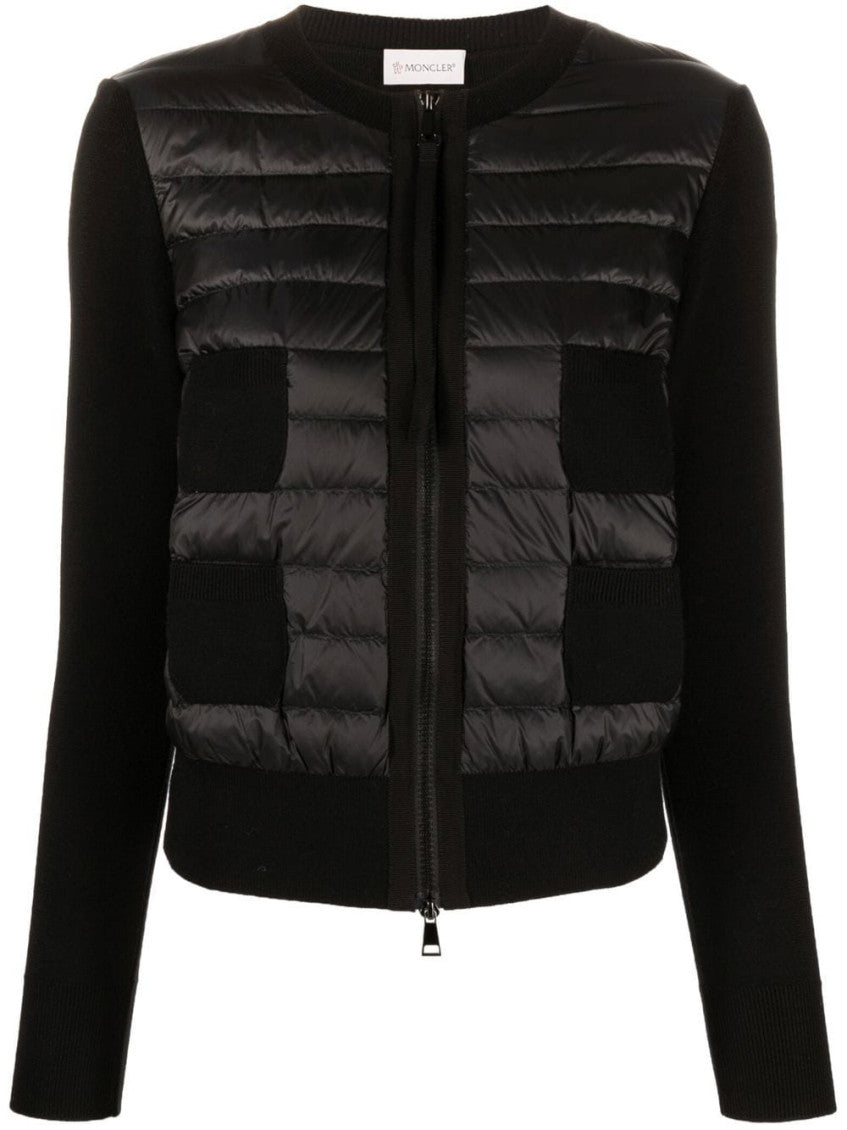 Black Logo-patch padded coat 1