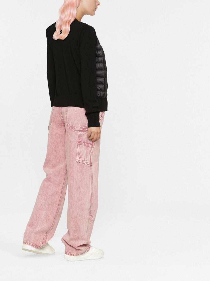 Black Logo-patch padded coat 3