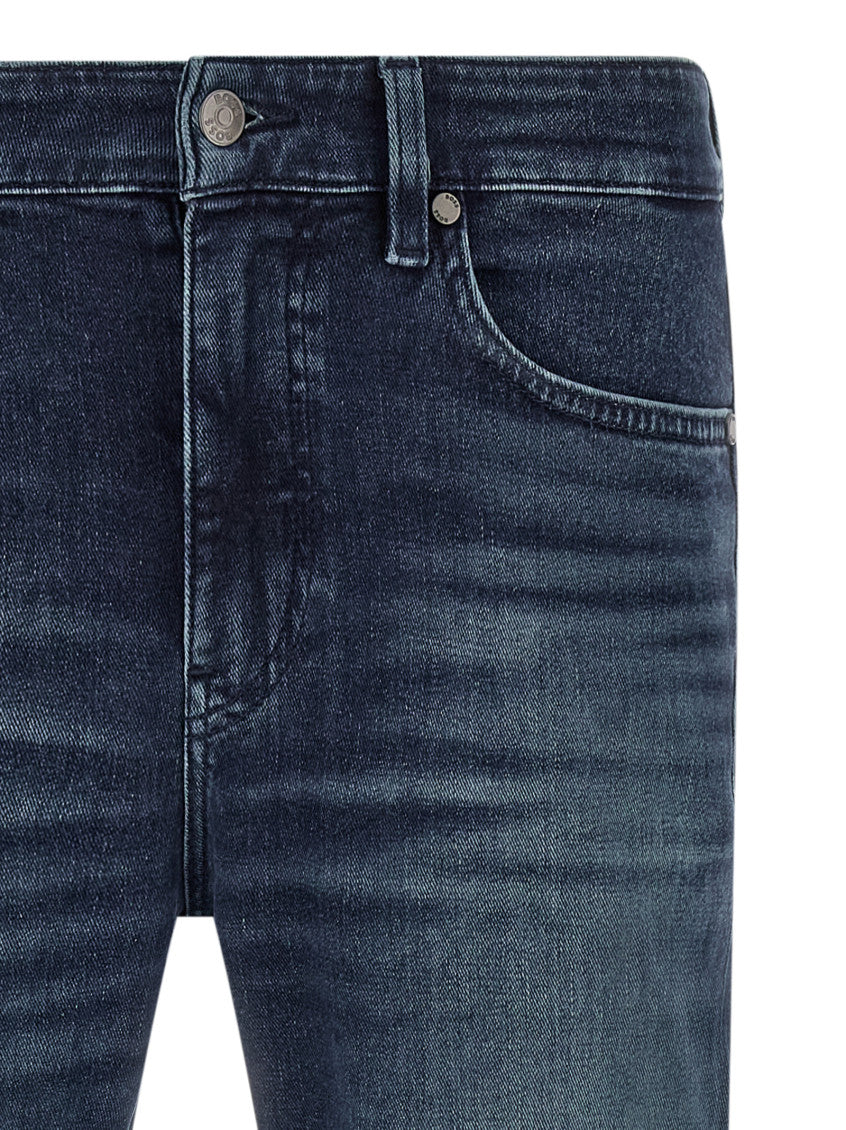 Blue Slim Mid Rise Jeans 3
