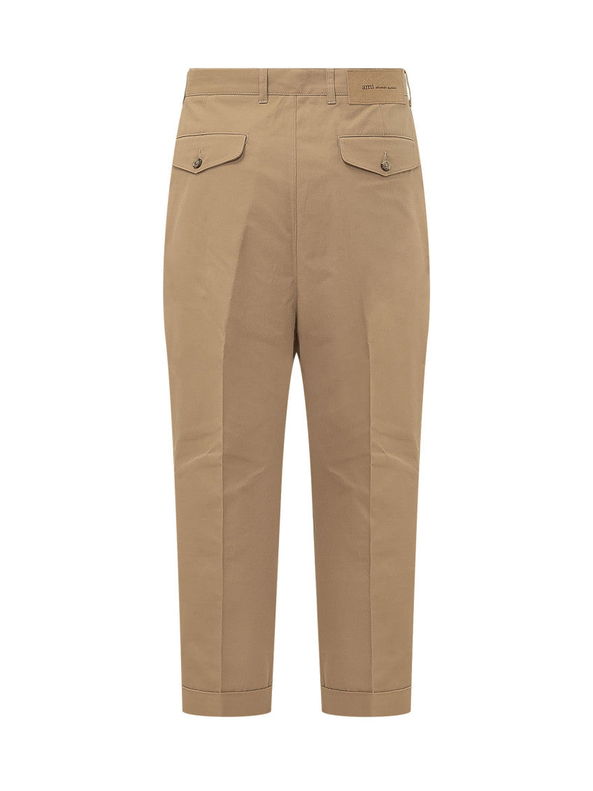 Beige Solid Chino Trousers 2
