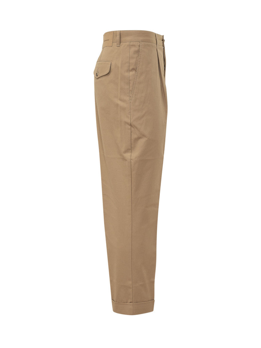 Beige Solid Chino Trousers 3