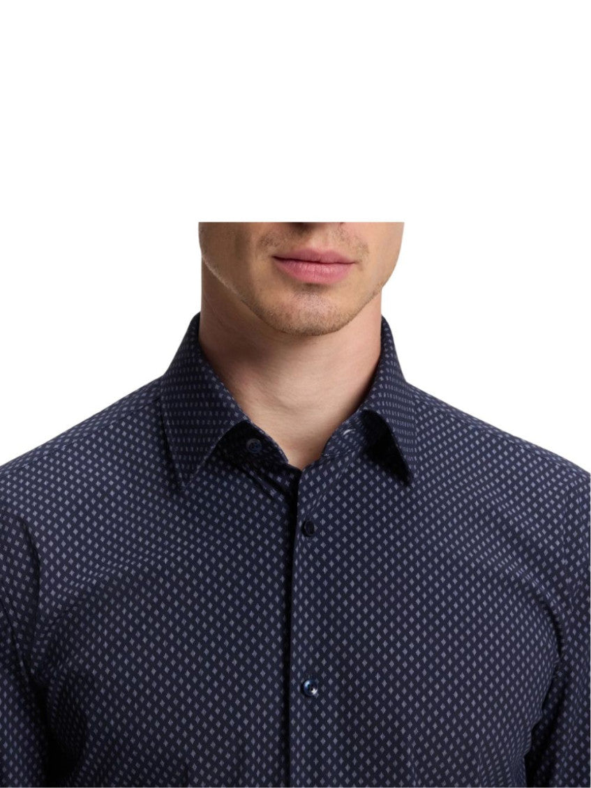 Blue Slim Printed Shirt 4