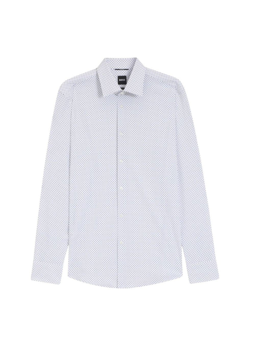 Blue Slim Printed Shirt 1