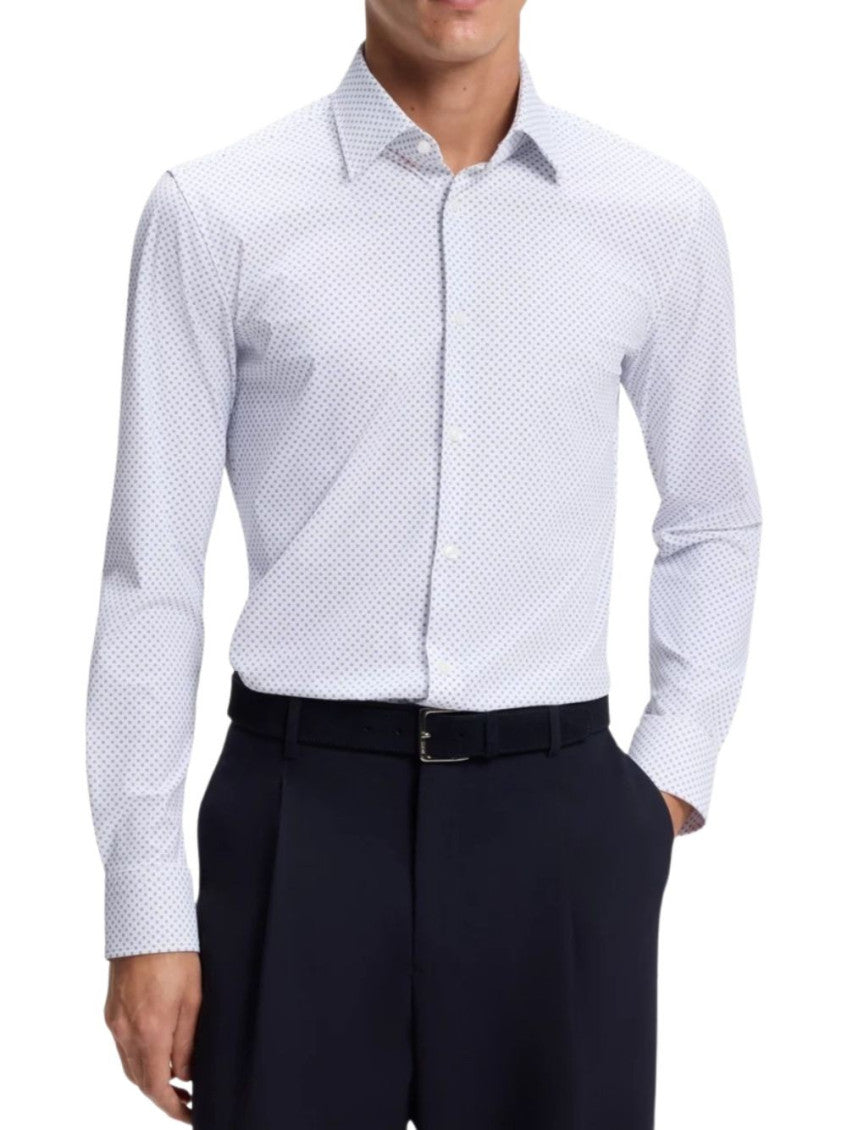 Blue Slim Printed Shirt 2