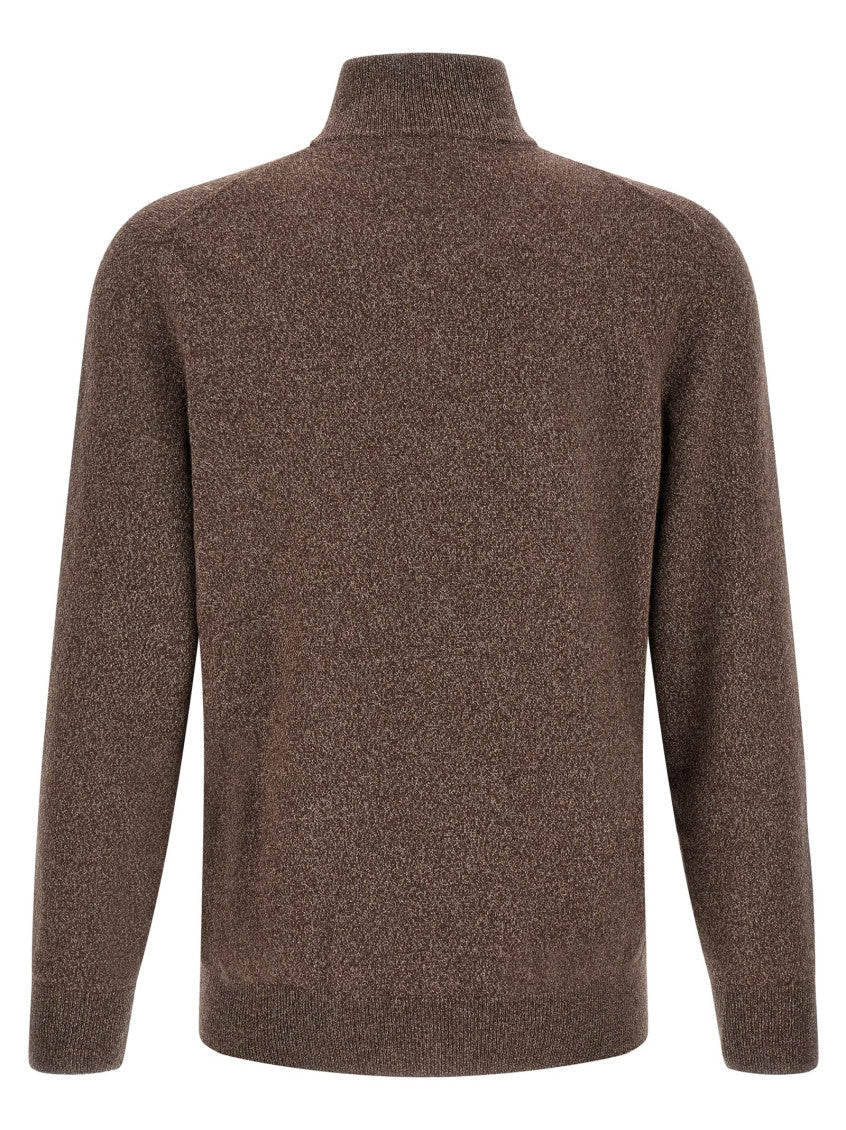 Brown Knitted Zip Up Cardigan 2