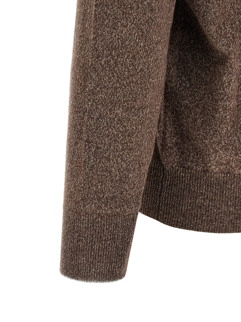 Brown Knitted Zip Up Cardigan 4