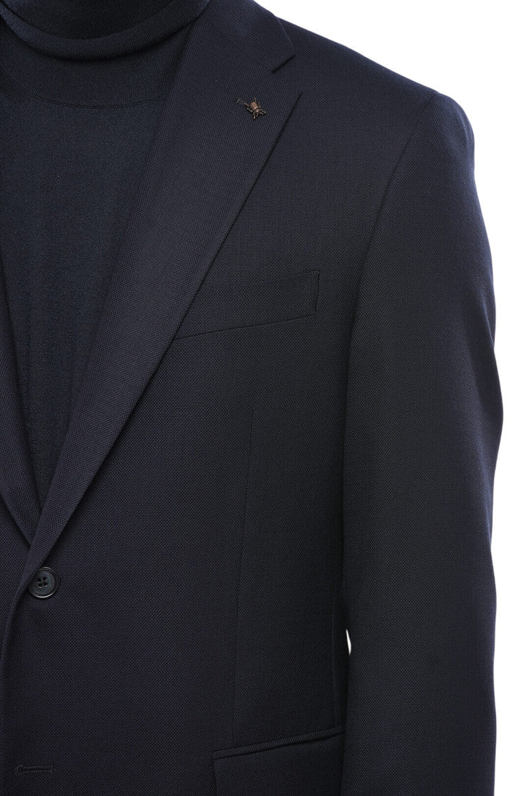 Blue Single Breasted Blazer 3