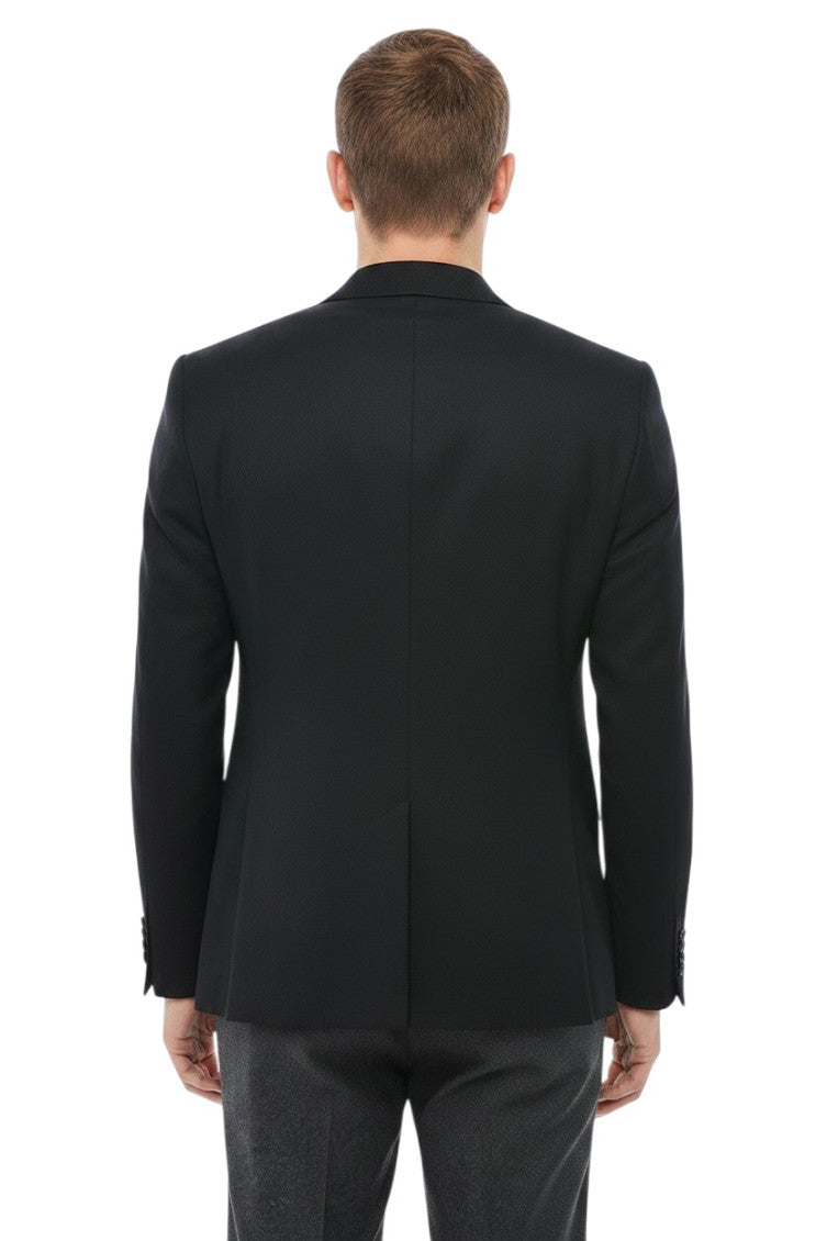 Black Notched Lapel Blazer 2