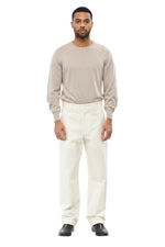 White Solid Straight Trousers 1