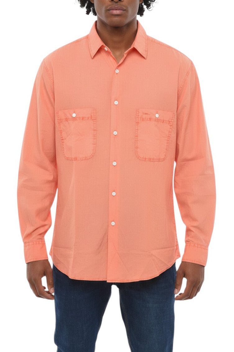 Orange Regular Solid Shirt 1