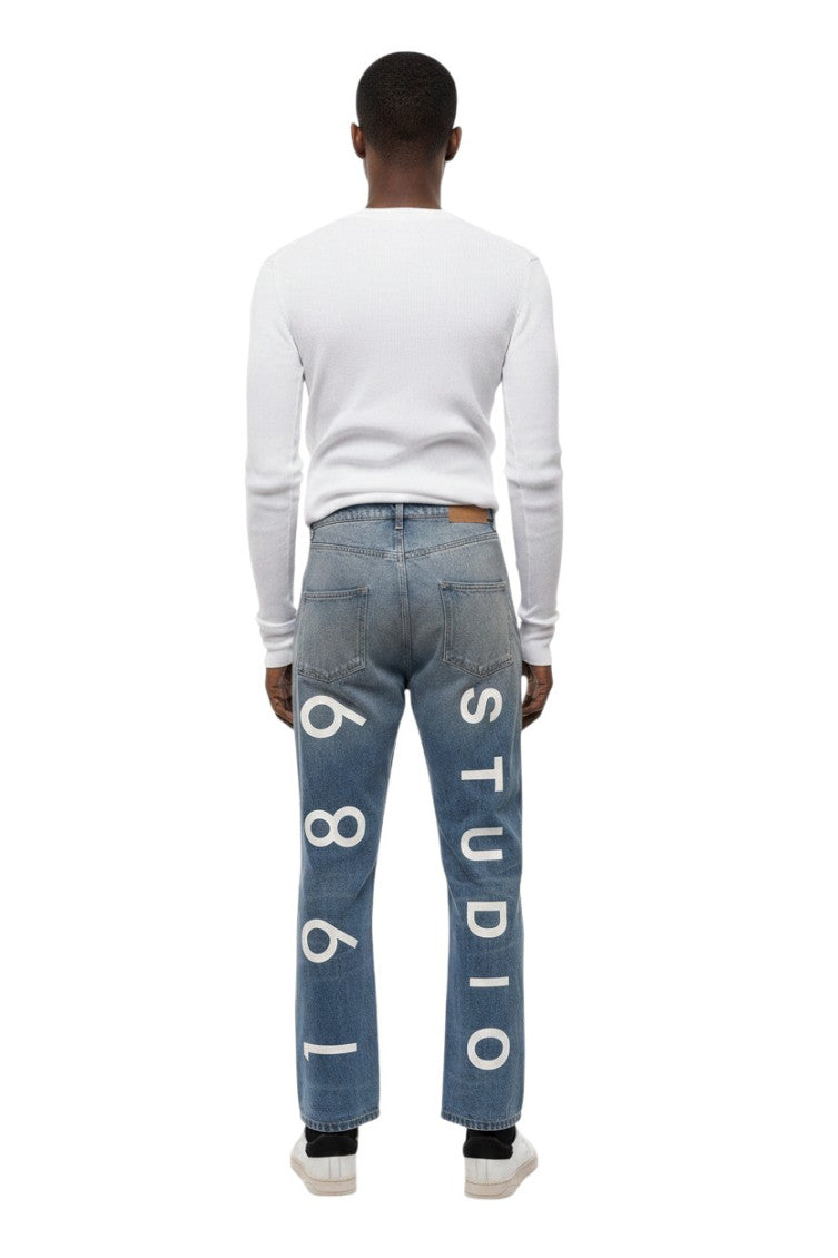 Blue Mid Rise Jeans 2