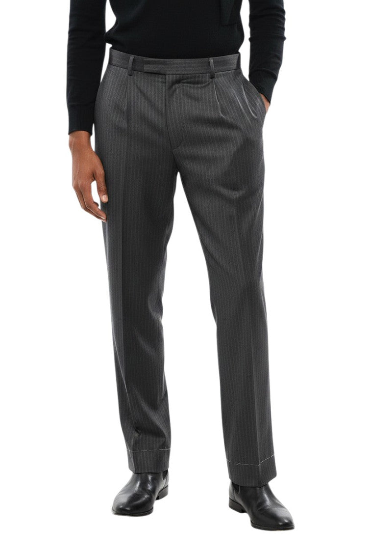 Grey Stripes Tailored Trousers 1