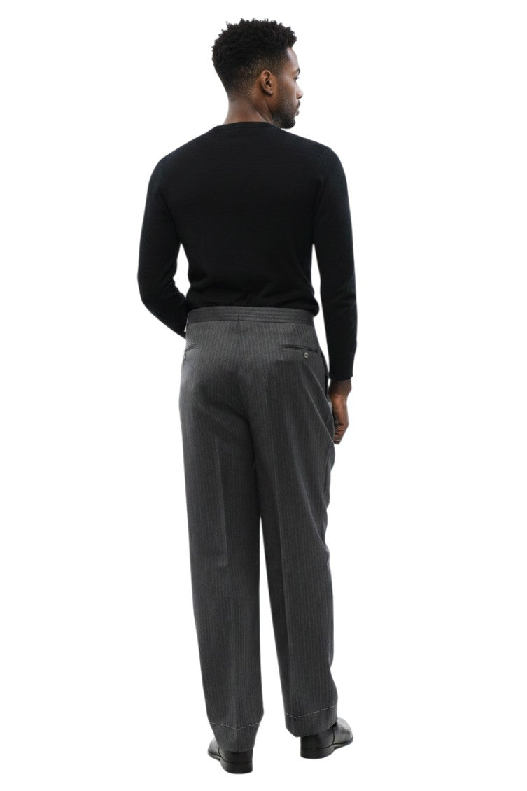 Grey Stripes Tailored Trousers 2