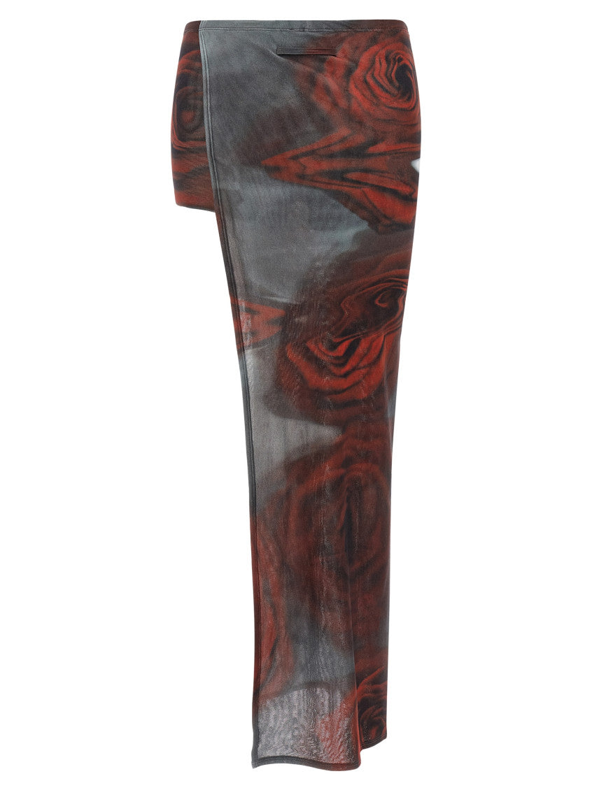 Multicolor 'The Red Blurry Roses' skort 2