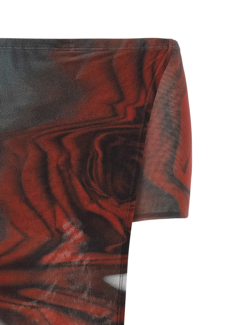 Multicolor 'The Red Blurry Roses' skort 3