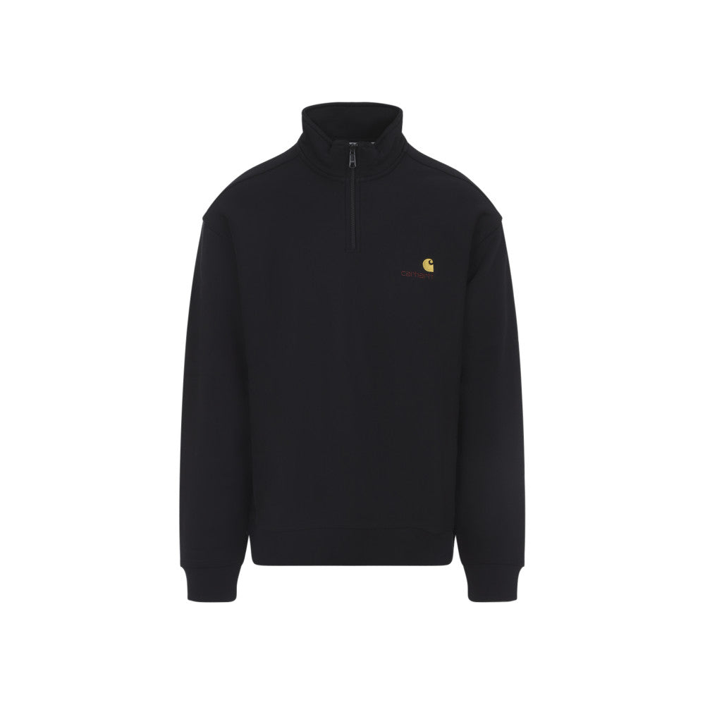 Black Half Zip Logo Sweatshirt 1