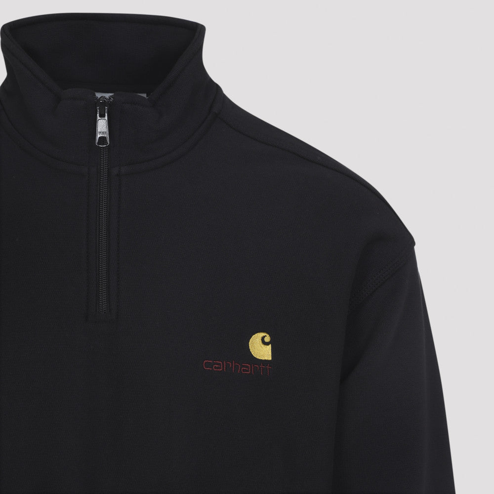 Black Half Zip Logo Sweatshirt 5