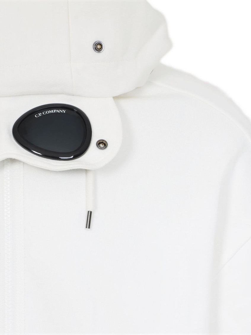 White Goggle Detail Zip-Up Hoodie 2