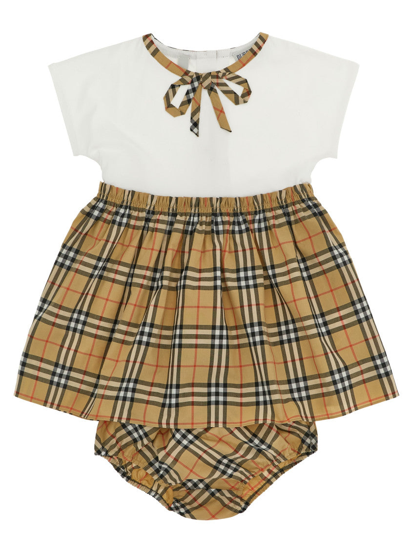 2-piece Beige Checks Dress/Bloomer Sets (Baby Girl) 1