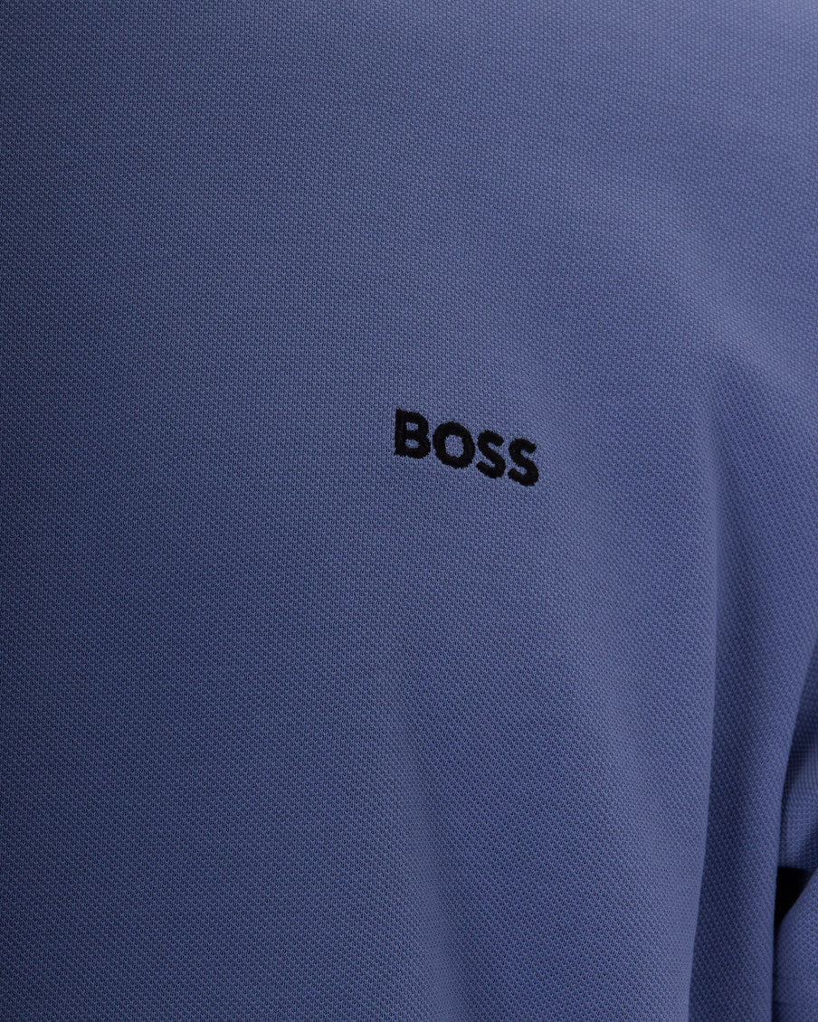 Blue Textured Crew Neck T-Shirt 3