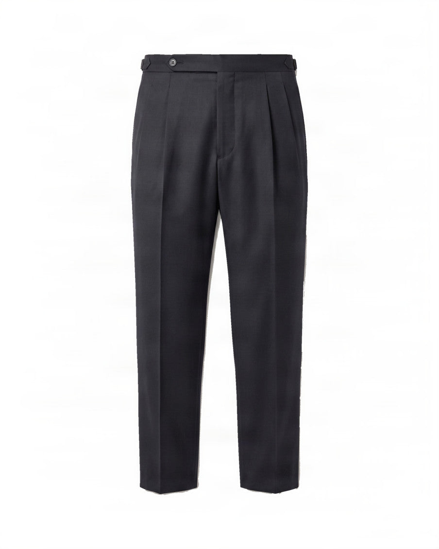 Black Straight Pleated Pants 1