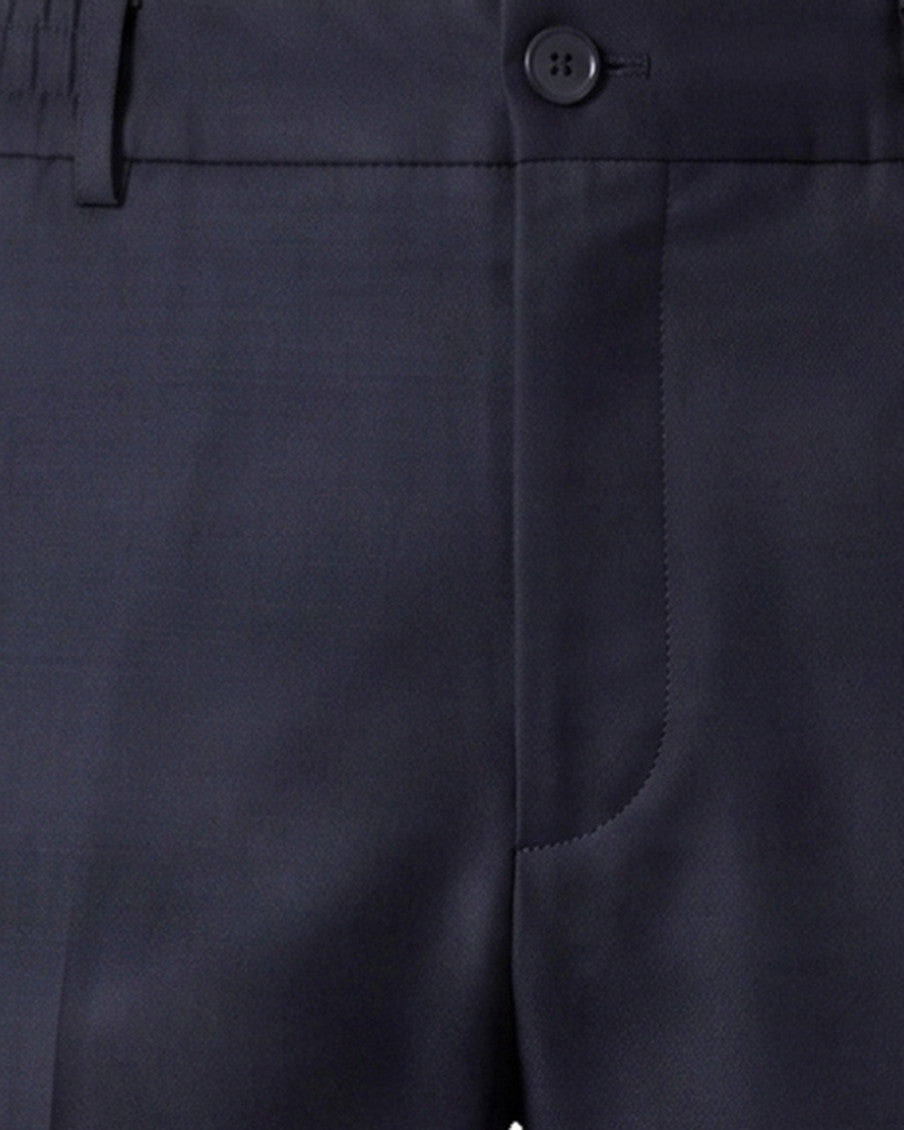 Blue Tapered Flat Front Pants 3