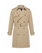 Dark Beige Double-Breasted Trench Coat 1