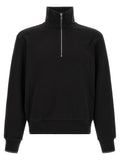 Black Textured Mock Collar Sweatshirt 1