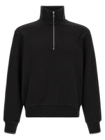 Black Textured Mock Collar Sweatshirt 1