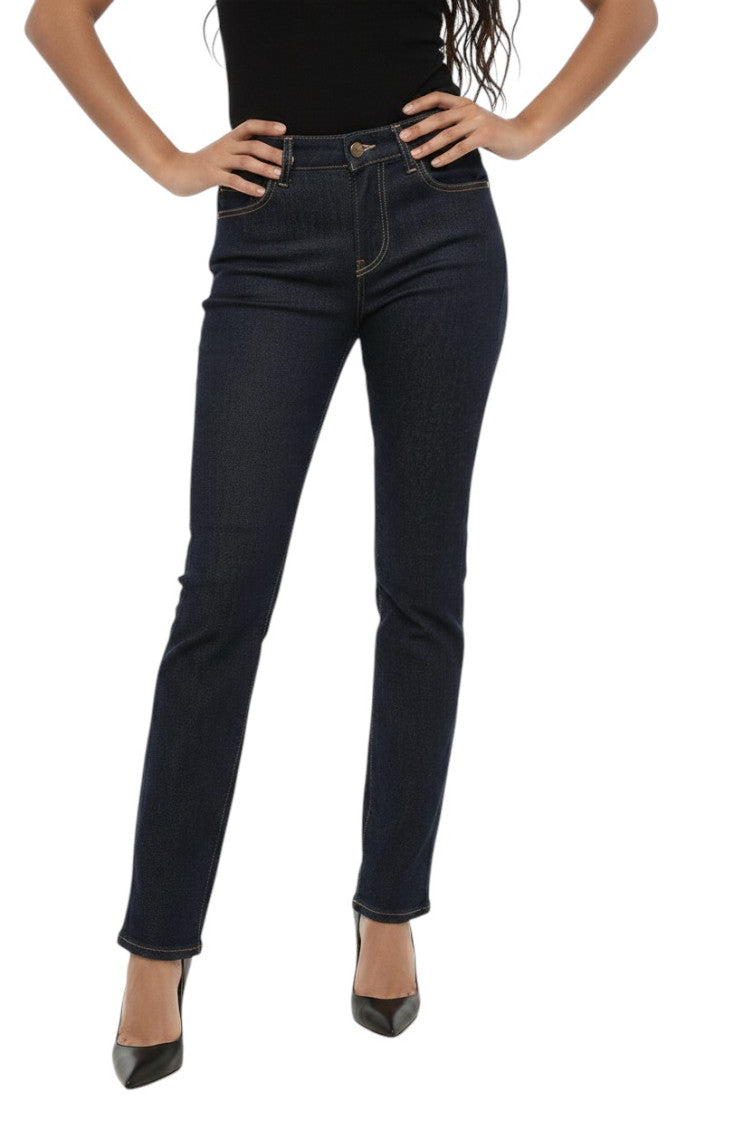 Blue Straight High Rise Jeans 1