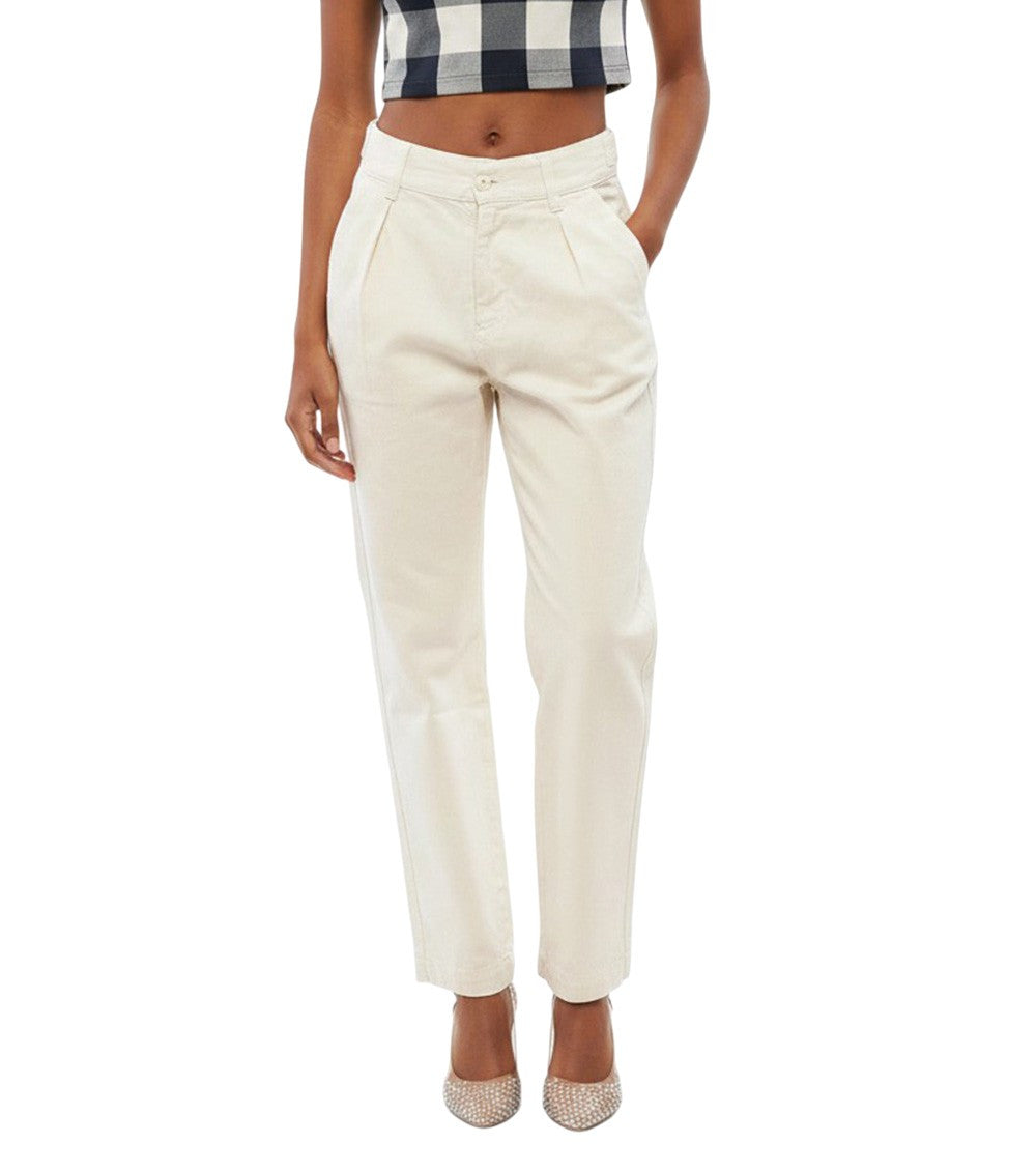 White Tapered High Rise Jeans 1