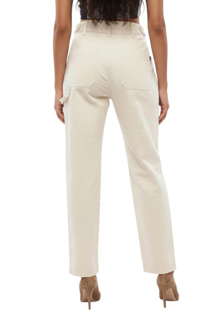 White Tapered High Rise Jeans 2