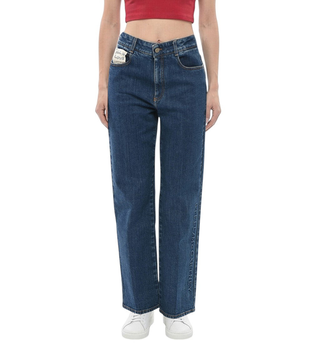 Blue Straight High Rise Jeans 1
