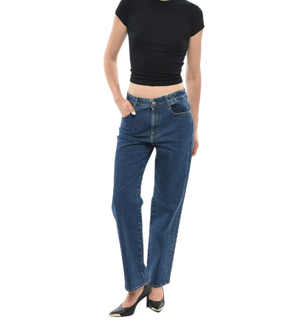 Blue Straight High Rise Jeans 4